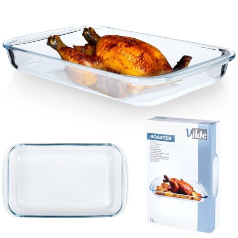 Naczynie żaroodporne szklane do piekarnika zapiekania 39.5x24x5cm 3L VILDE 259612