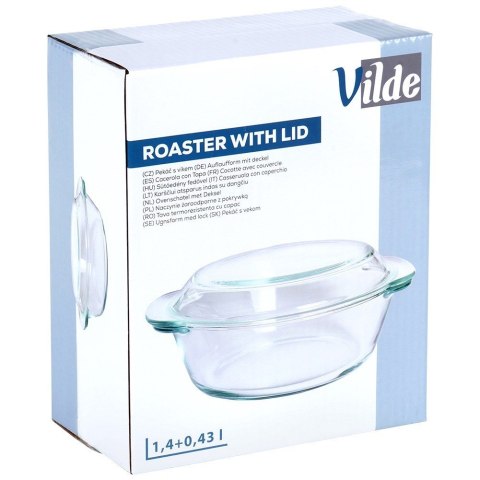 Naczynie żaroodporne z pokrywką szklane do zapiekania 1.4L + 430ml VILDE 259601