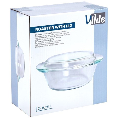 Naczynie żaroodporne z pokrywką szklane do zapiekania 2L + 750ml VILDE 259602