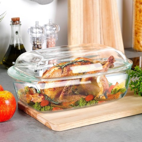 Naczynie żaroodporne z pokrywką szklane do zapiekania 3+1.5L VILDE 259603