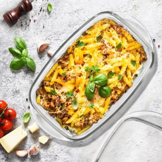 Naczynie żaroodporne z pokrywką szklane do zapiekania 32.5x19x13cm 2.9L ORION 127035