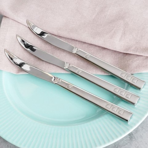 NOŻE STOŁOWE STALOWE KOMPLET NOŻY OBIADOWYCH SZTUĆCE 3-ELE NÓŻ HARMONY NAVA 10-121-052