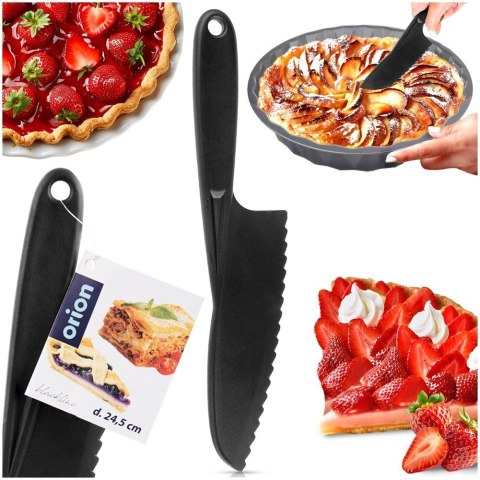 Nóż cukierniczy kuchenny do ciasta z ząbkami czarny BLACKLINE 24.5cm ORION 831179