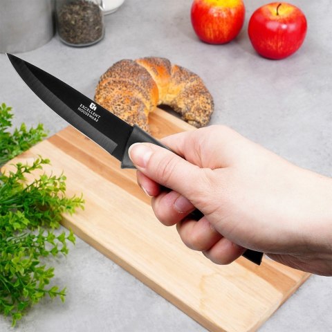 Nóż kuchenny do obierania stalowy stal czarny 19cm EXCELLENT HOUSEWARE 259732