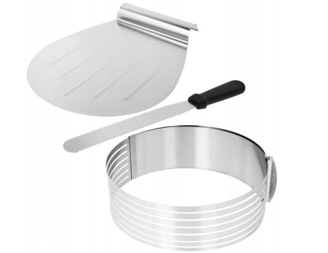 OBRĘCZ DO KROJENIA TORTU Z NOŻEM I ŁOPATKĄ 3 EL. BRUNBESTE BB-1548