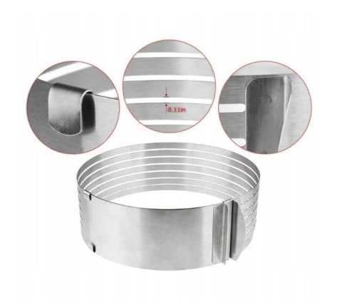 OBRĘCZ DO TORTÓW 24-30cm OPASKA REGULOWANA KiNGHOFF KH-1474