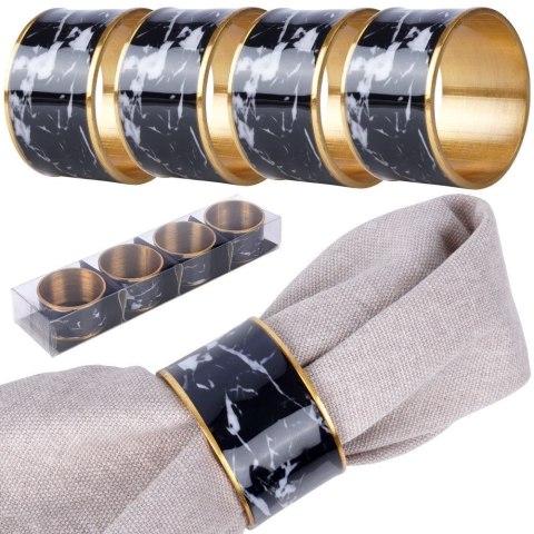 Obrączki pierścienie na serwetki metalowe obrączka 4.5cm 4 sztuki VILDE 139439