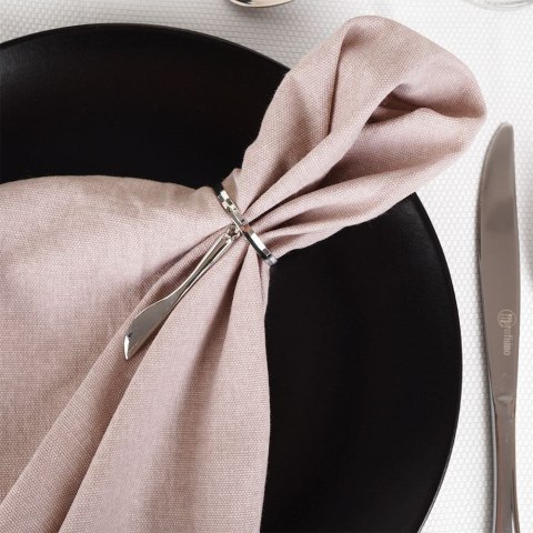 Obrączki pierścienie na serwetki metalowe srebrne sztućce 4cm 4 sztuki VILDE 139232