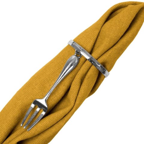 Obrączki pierścienie na serwetki metalowe srebrne sztućce 4cm 4 sztuki VILDE 139232