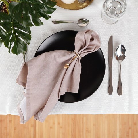 Obrączki pierścienie na serwetki metalowe złote sztućce 4cm 4 sztuki VILDE 139231