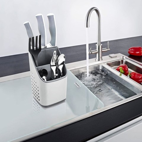 Ociekacz stojak na sztućce organizer uniwersalny szary VILDE 229013