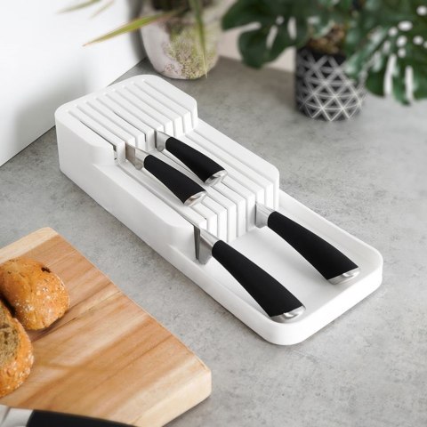 Organizer na noże przybory sztućce do szuflady biały 39x14.5x7.5cm VILDE 229012-B
