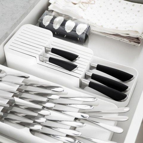 Organizer na noże przybory sztućce do szuflady biały 39x14.5x7.5cm VILDE 229012-B