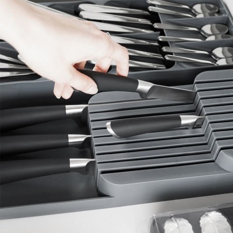 Organizer na noże przybory sztućce do szuflady szary 39x14.5x7.5cm VILDE 229012-S