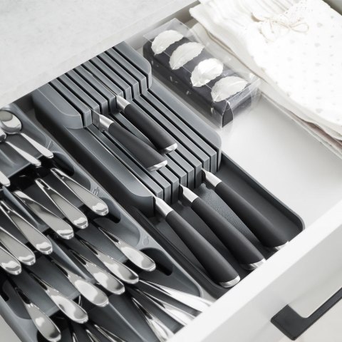 Organizer na noże przybory sztućce do szuflady szary 39x14.5x7.5cm VILDE 229012-S