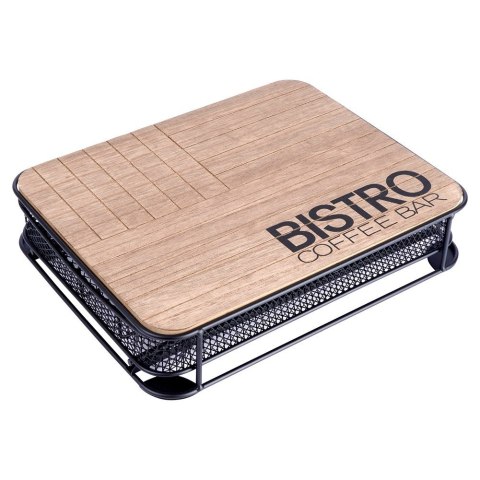 Organizer pojemnik na kapsułki do kawy metalowy czarny 30.5x24x6.5cm BISTRO VILDE 229101