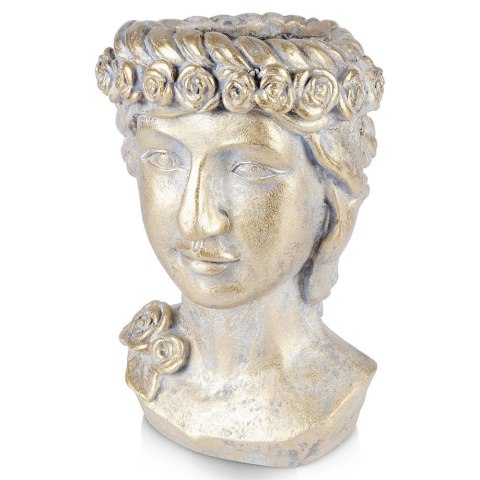 Osłona na doniczkę doniczki duża cementowa osłonka ozdobna złota głowa 33cm VILDE 339458