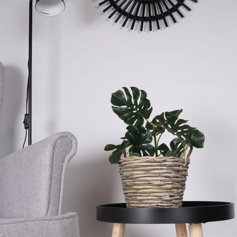 Osłona na doniczki osłonka wiklinowa niska beżowa doniczka 27x27cm VILDE 339168-S