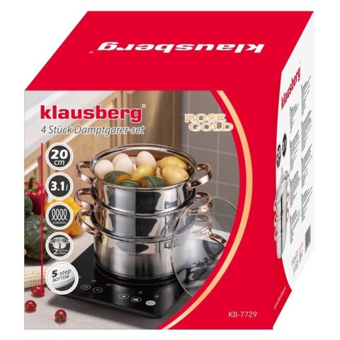 PAROWAR GARNEK ZESTAW DO GOTOWANIA NA PARZE 20CM 4 EL. KLAUSBERG KB-7729