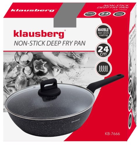 PATELNIA GŁĘBOKA Z POWŁOKĄ MARMUROWĄ 24CM KLAUSBERG KB-7666