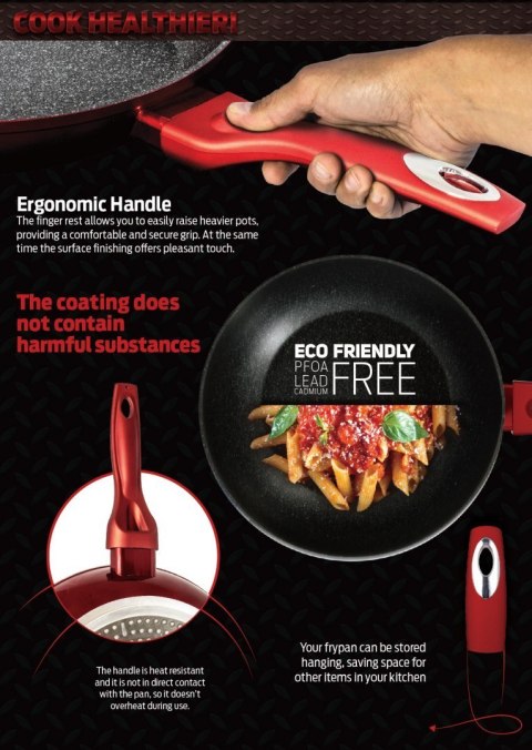 PATELNIA GRANITOWA 24CM BERLINGER HAUS METALLIC BURGUNDY LINE BH-1252-N