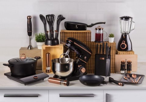 PATELNIA GRANITOWA 24CM WYLEWEKI GŁĘBOKA BERLINGER HAUS BLACK ROSE BH-6184