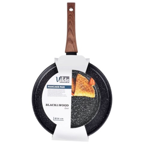 Patelnia do naleśników naleśnikowa granitowa BLACK&WOOD 26 cm VILDE 199010