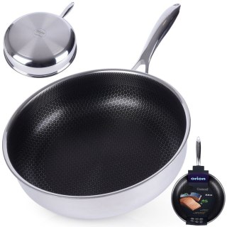Patelnia głęboka stalowa ze stali nierdzewnej NON-STICK indukcja COOKCELL 28 cm ORION 112983