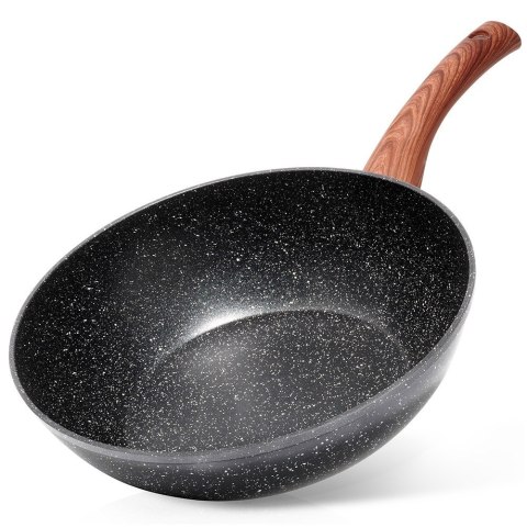 Patelnia głęboka wok granitowa NON-STICK indukcja BLACK&WOOD 28 cm VILDE 199079
