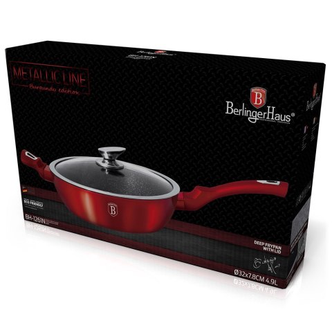 PATELNIA GRANITOWA 32CM BERLINGER HAUS BURGUNDY METALLIC LINE RED BH-1261-N