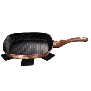 PATELNIA GRANITOWA GRILL 28CM BERLINGER HAUS METALLIC LINE ROSE GOLD BH-1521-N