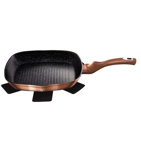 PATELNIA GRANITOWA GRILL 28CM BERLINGER HAUS METALLIC LINE ROSE GOLD BH-1521-N