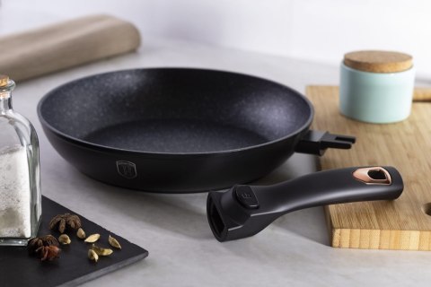 PATELNIA GRANITOWA ODPINANY UCHWYT 28cm BERLINGER HAUS BLACK ROSE BH-1952