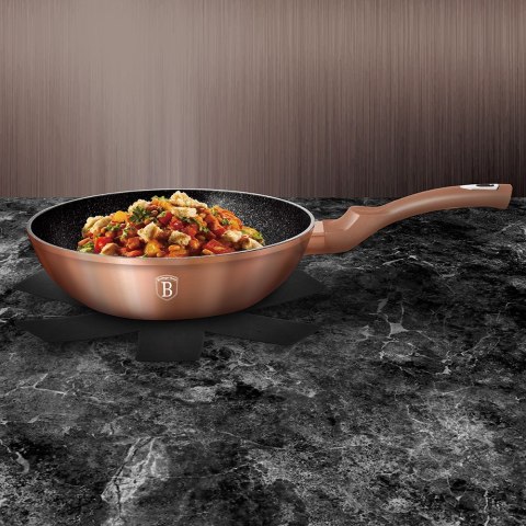 PATELNIA GRANITOWA WOK 30CM BERLINGER HAUS METALLIC LINE ROSE GOLD BH-6171