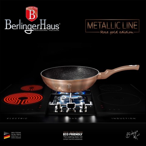 PATELNIA GRANITOWA WOK 30CM BERLINGER HAUS METALLIC LINE ROSE GOLD BH-6171