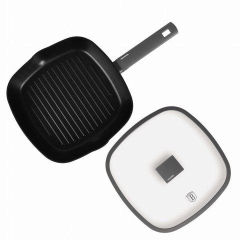 PATELNIA GRILLOWA TYTANOWA Z POKRYWKĄ 28CM BERLINGER HAUS ANTRACIT BH-8127