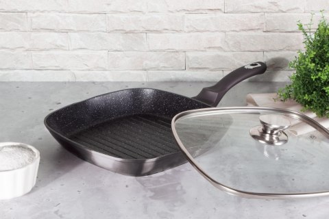 PATELNIA GRILLOWA Z POWŁ. GRANITOWĄ 28x28cm BERLINGER HAUS Carbon Pro BH-6909