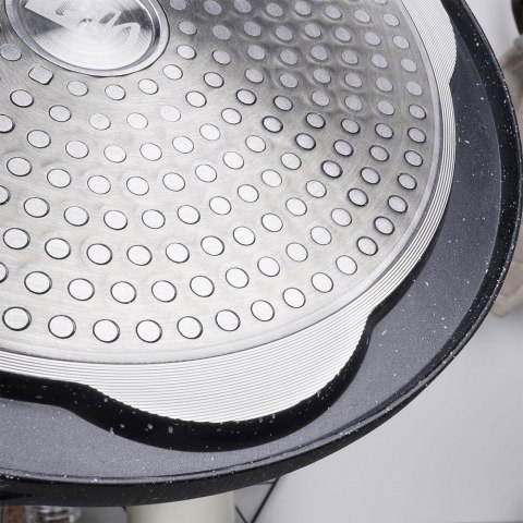 Patelnia granitowa do jajek sadzonych placków pancakes 4 otwory BLACK&WOOD 26 cm VILDE 199006