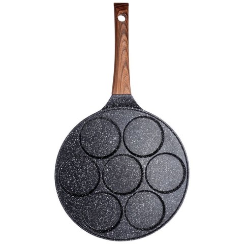 Patelnia granitowa do jajek sadzonych placków pancakes 7 otworów BLACK&WOOD 26 cm VILDE 199007