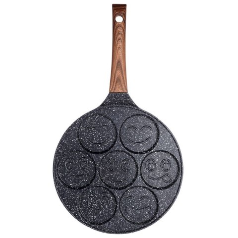 Patelnia granitowa do jajek sadzonych placków pancakes 7 otworów BLACK&WOOD 26 cm VILDE 199008