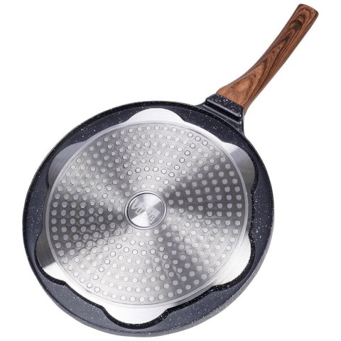 Patelnia granitowa do jajek sadzonych placków pancakes 7 otworów BLACK&WOOD 26 cm VILDE 199008