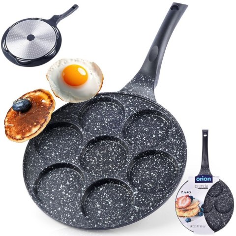 Patelnia granitowa do jajek sadzonych placków pancakes 7 otworów GRANDE 27 cm ORION 112974