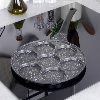 Patelnia granitowa do jajek sadzonych placków pancakes 7 otworów GRANDE 27 cm ORION 112974