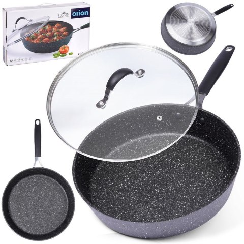 Patelnia granitowa do smażenia z pokrywką nieprzywierająca indukcja STONER 28 cm ORION 112931