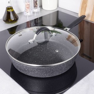 Patelnia granitowa do smażenia z pokrywką nieprzywierająca indukcja STONER 28 cm ORION 112931