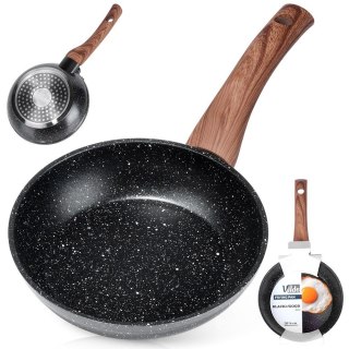 Patelnia granitowa nieprzywierająca indukcja NON-STICK BLACK&WOOD 16 cm VILDE 199058