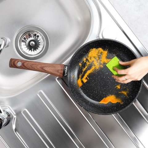 Patelnia granitowa nieprzywierająca indukcja NON-STICK BLACK&WOOD 20 cm VILDE 199059