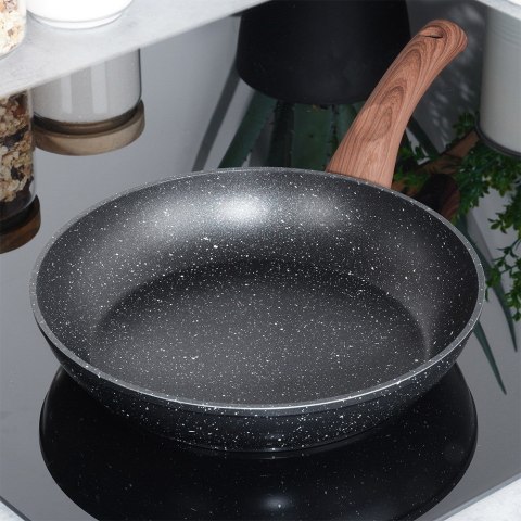 Patelnia granitowa nieprzywierająca indukcja NON-STICK BLACK&WOOD 24 cm VILDE 199060