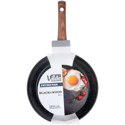 Patelnia granitowa nieprzywierająca indukcja NON-STICK BLACK&WOOD 24 cm VILDE 199060