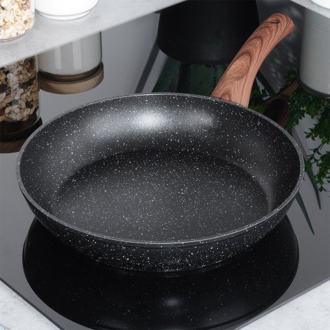 Patelnia granitowa nieprzywierająca indukcja NON-STICK BLACK&WOOD 26 cm VILDE 199061